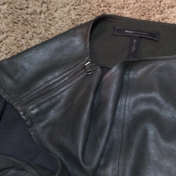 SOLD BCBG Leather Shifter Dress - Picture 5 of 6